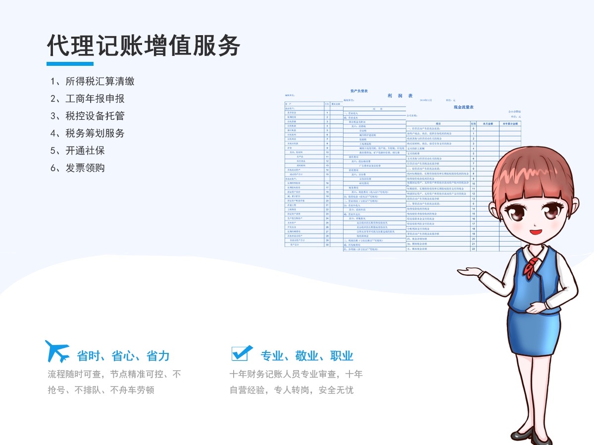 外资企业小规模代理记账增值服务